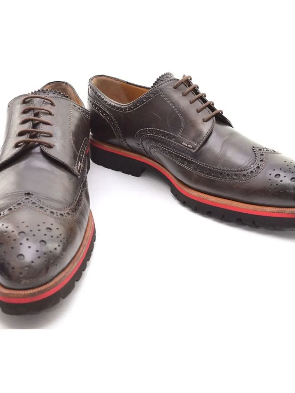 Men Scarpe Di Bianco SC533 Deco Nero Fondente Wingtip Oxfords 10 M